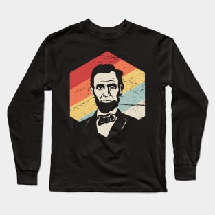 Retro Vintage Abraham Lincoln History Icon Long Sleeve T-Shirt